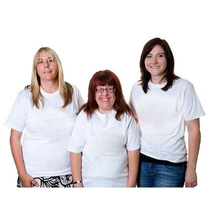 Three women standing side by side